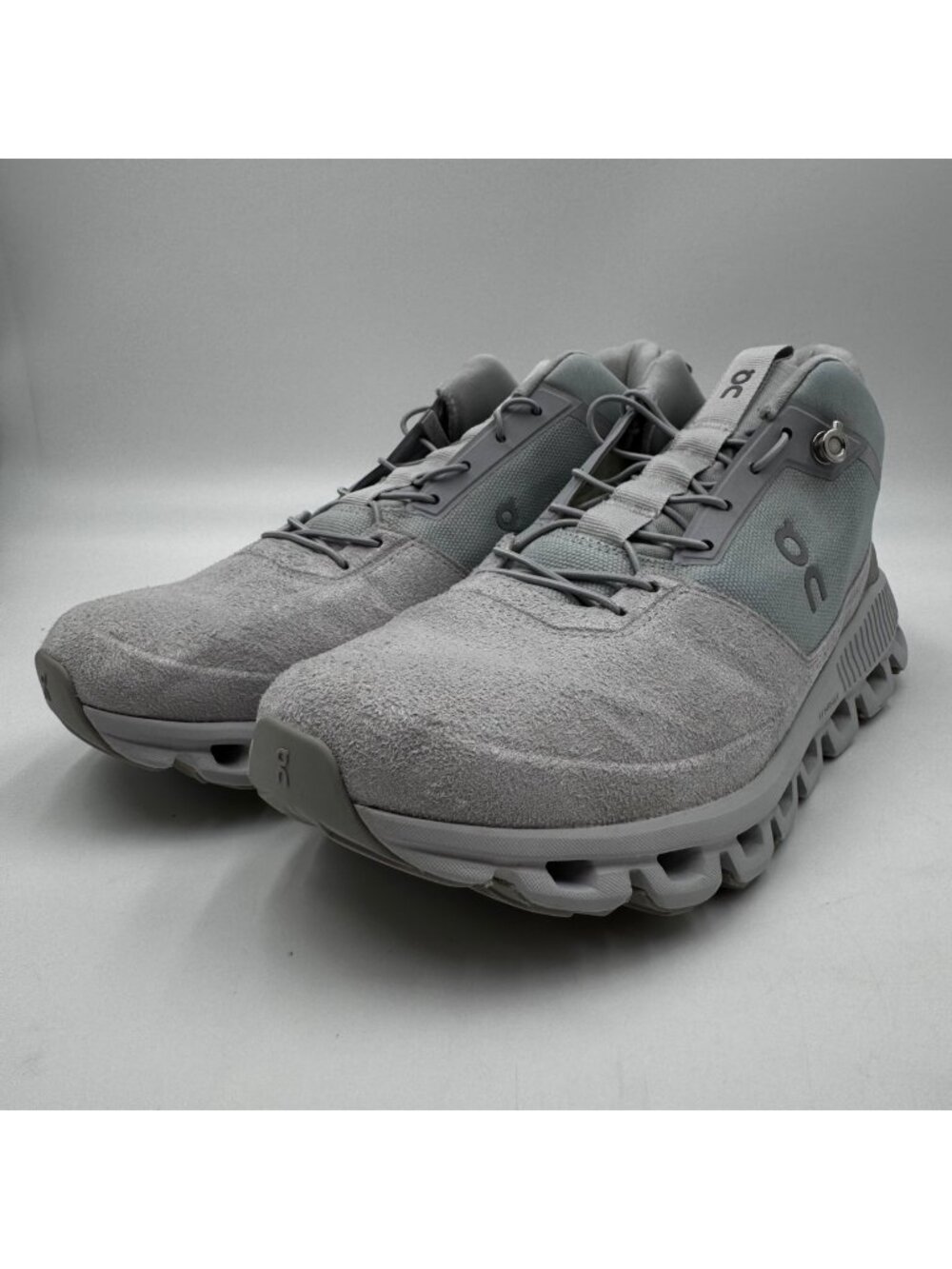 On Cloud Hi Waterproof Performance Hiking Sneakers Light Blue/Gray Suede Men 9.5